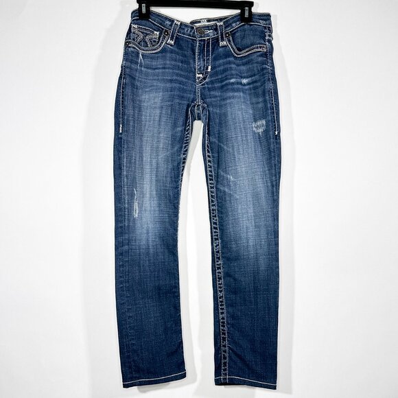 Big Star‎ Maddie Distressed Blue Jeans Size 26R - Picture 1 of 16